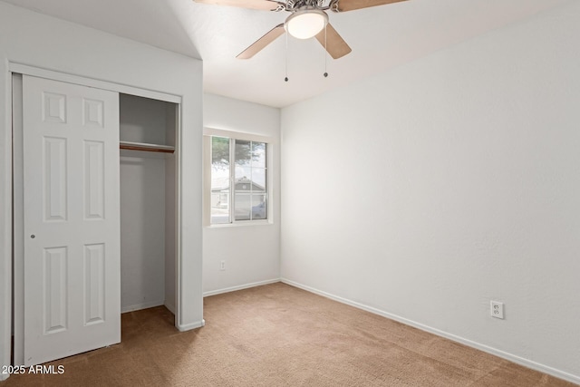 11139 W Devonshire Ave, Phoenix, AZ 85037 - unfurnished bedroom featuring light carpet, a closet, baseboards, and a ceiling fan