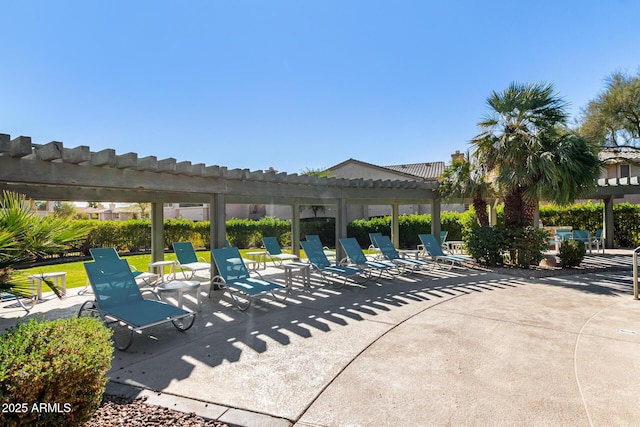 view of patio / terrace featuring a pergola