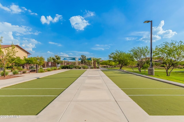 surrounding community featuring a game area
