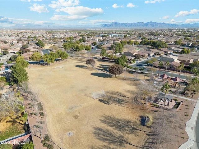 aerial view featuring a mountain view