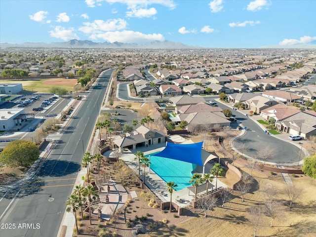 bird's eye view featuring a mountain view