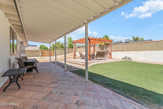 1561 N Sterling St, Mesa, AZ 85207 - fenced backyard with a pergola and a patio area