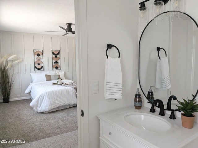 1561 N Sterling St, Mesa, AZ 85207 - bathroom with ceiling fan and vanity