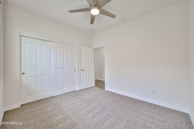 9072 W Myrtle Ave, Glendale, AZ 85305 - unfurnished bedroom featuring carpet floors, a closet, baseboards, and a ceiling fan