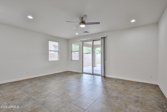 9072 W Myrtle Ave, Glendale, AZ 85305 - tiled empty room with ceiling fan, recessed lighting, and baseboards