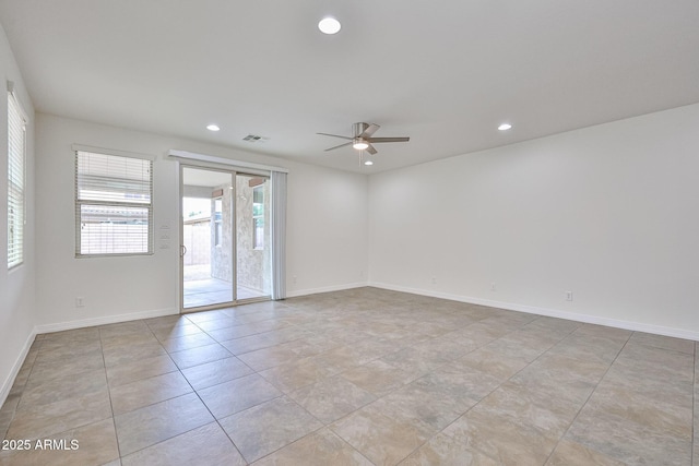 9072 W Myrtle Ave, Glendale, AZ 85305 - spare room with ceiling fan, recessed lighting, light tile patterned flooring, and baseboards