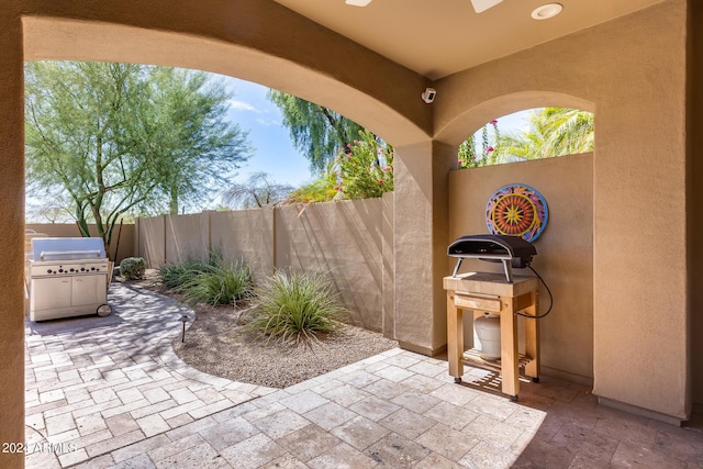 view of patio / terrace with area for grilling