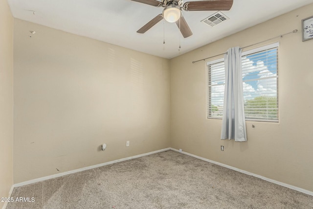 41811 W Avella Dr, Maricopa, AZ 85138 - empty room featuring baseboards, visible vents, ceiling fan, and carpet