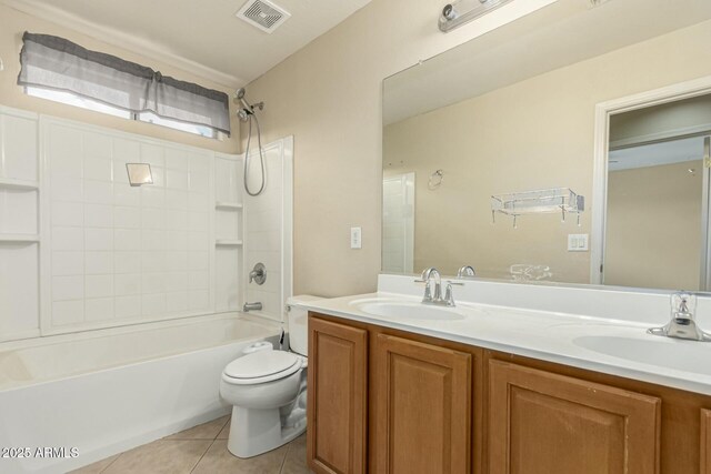 41811 W Avella Dr, Maricopa, AZ 85138 - bathroom featuring visible vents, toilet, tile patterned flooring, and a sink