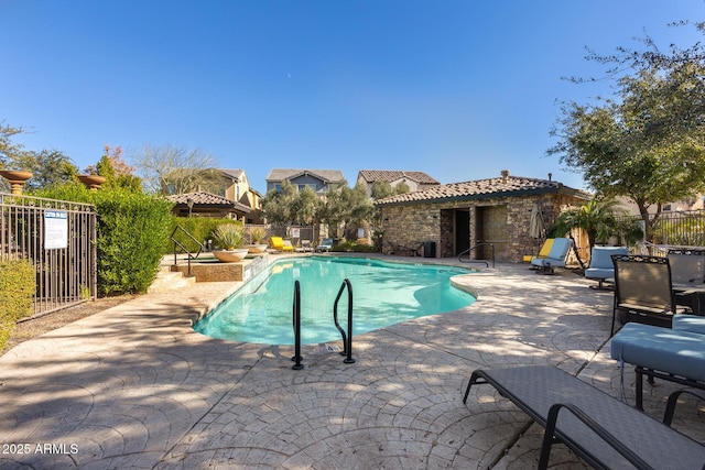 view of pool with a patio area