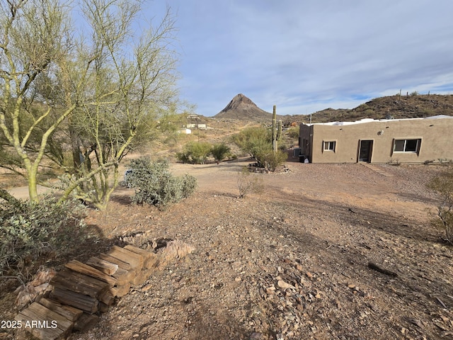 view of yard featuring a mountain view