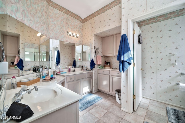 bathroom featuring vanity and tile patterned floors