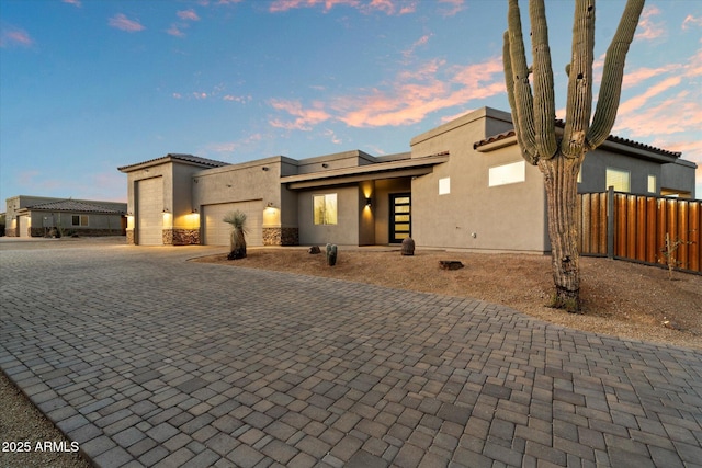 view of front facade with a garage