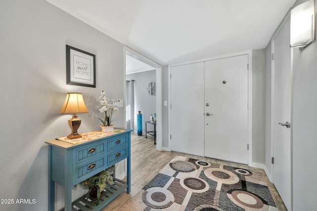 entrance foyer with light hardwood / wood-style floors