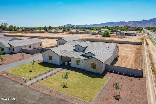 drone / aerial view with a mountain view