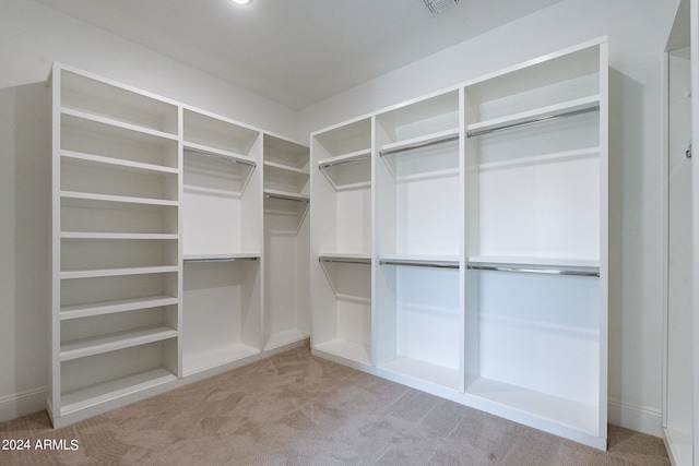 walk in closet featuring carpet floors