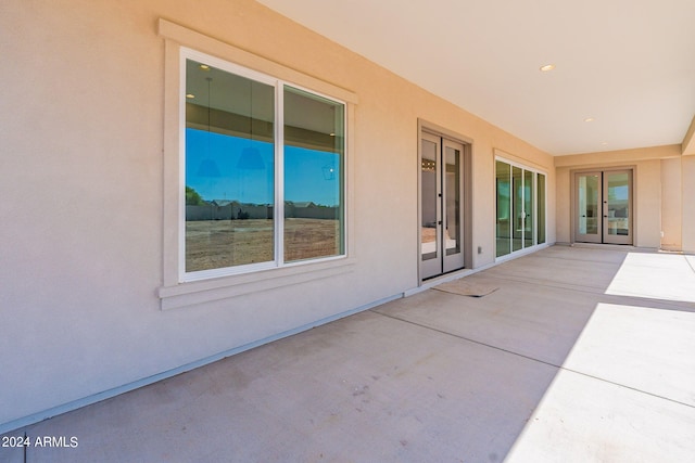 view of patio / terrace featuring french doors