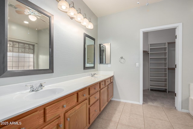 bathroom featuring vanity and tile patterned floors