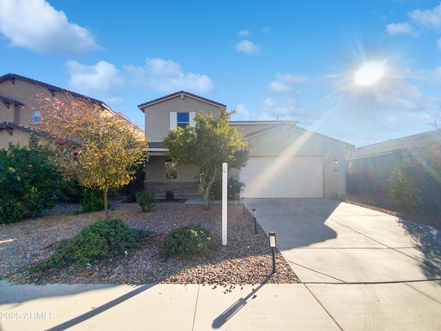 view of front facade featuring a garage