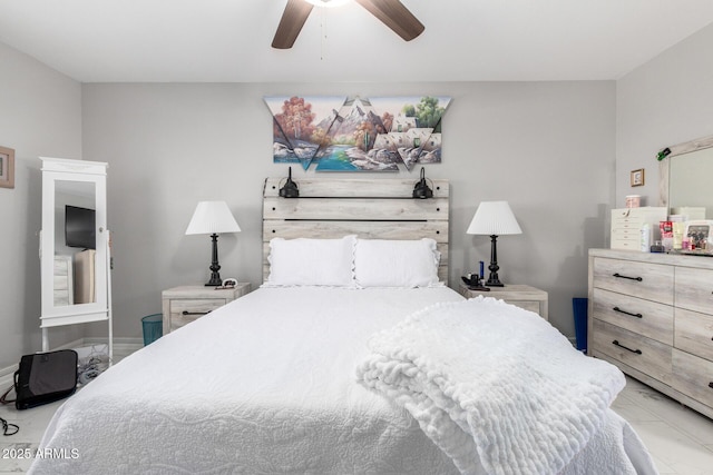 bedroom with a ceiling fan