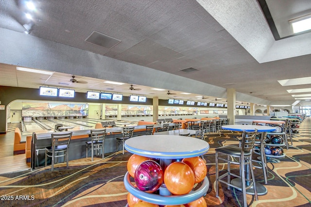 recreation room featuring visible vents