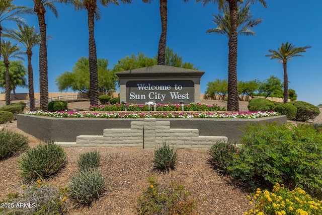 view of community sign