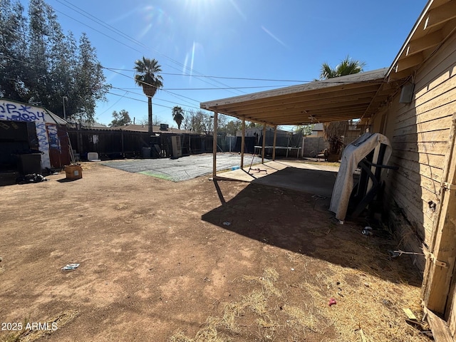 view of yard with a fenced backyard and a patio area