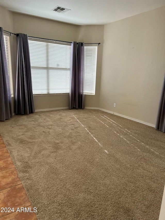 unfurnished room with carpet floors