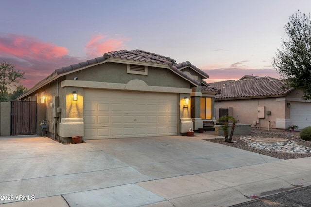 view of front of home featuring a garage