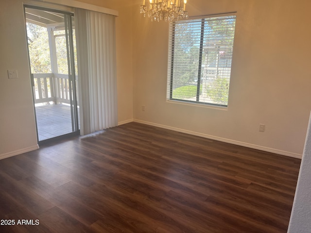 100 N Lariat Way, Payson, AZ 85541 - unfurnished room with a chandelier, dark wood finished floors, and baseboards