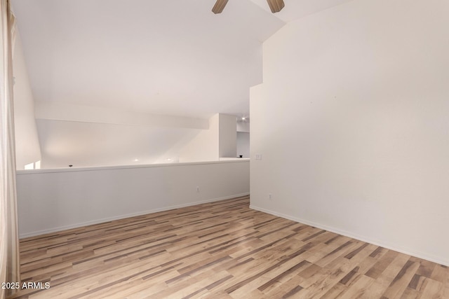 2741 E San Tan St, Chandler, AZ 85225 - empty room featuring wood finished floors, ceiling fan, and lofted ceiling