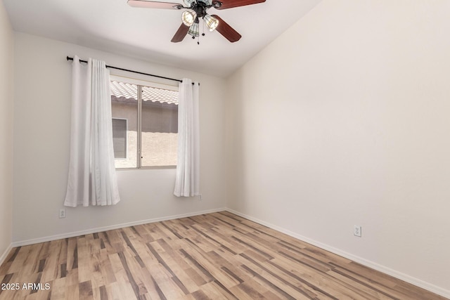 2741 E San Tan St, Chandler, AZ 85225 - unfurnished room featuring light wood-style floors, ceiling fan, and lofted ceiling