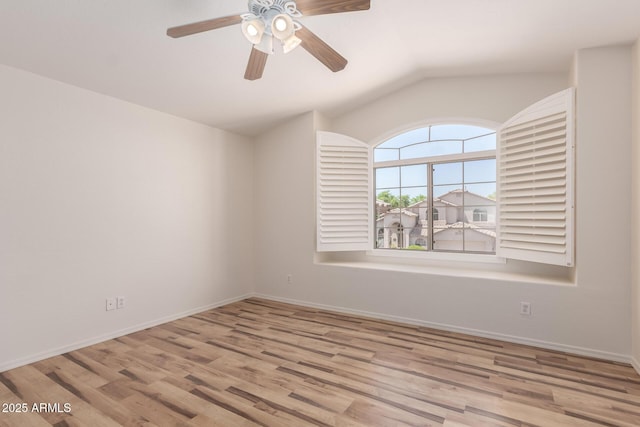 2741 E San Tan St, Chandler, AZ 85225 - spare room featuring lofted ceiling, wood finished floors, and ceiling fan