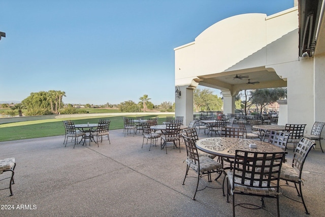 view of patio / terrace with ceiling fan