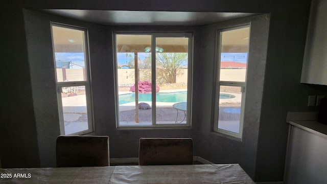 view of unfurnished dining area