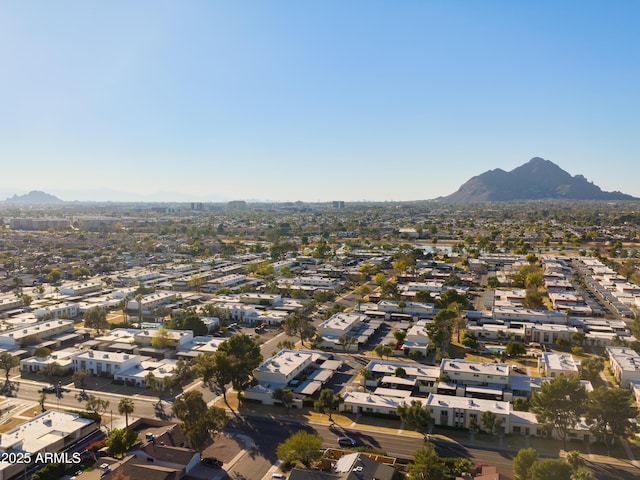 aerial view with a mountain view