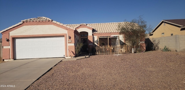 view of front of house featuring a garage