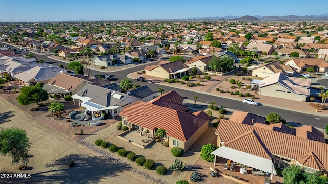 aerial view with a mountain view