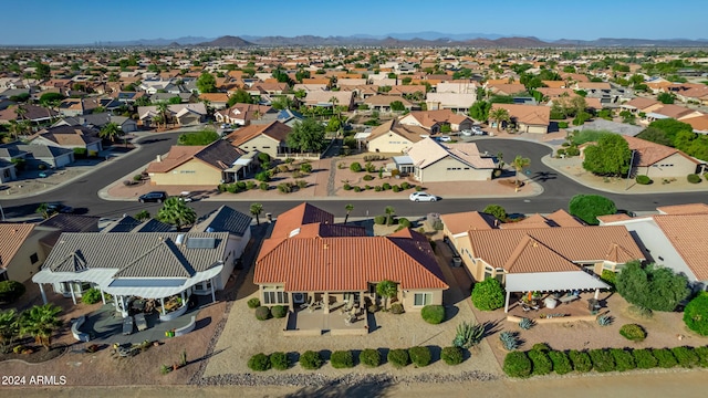 aerial view with a mountain view