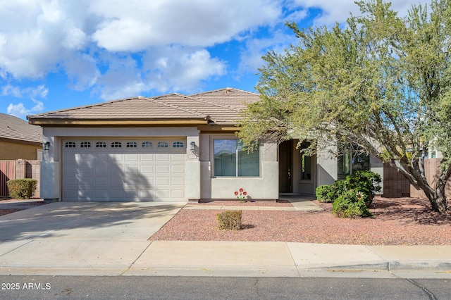 view of front of home with a garage