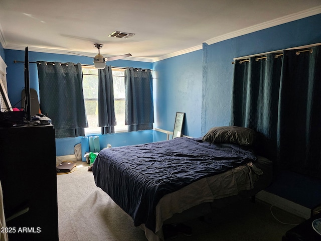 723 E Moreland St, Phoenix, AZ 85006 - carpeted bedroom featuring crown molding