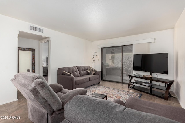 view of tiled living room