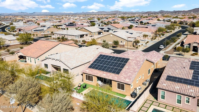 aerial view with a mountain view