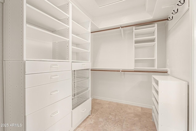 view of walk in closet