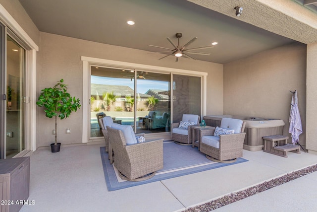 view of patio / terrace featuring ceiling fan