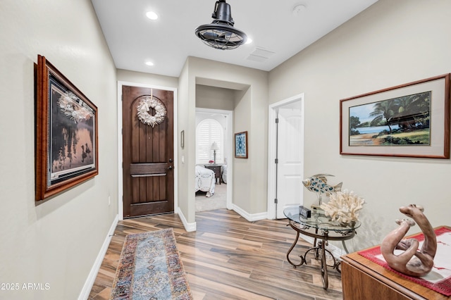 entryway featuring wood-type flooring