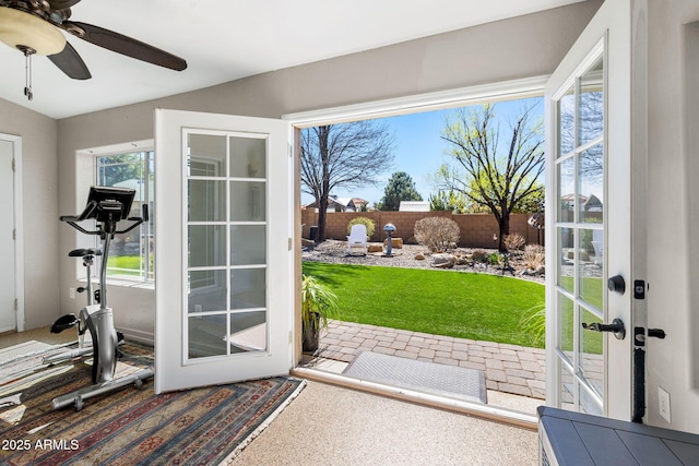 7300 Butte Vis, Prescott Valley, AZ 86315 - doorway to outside with a ceiling fan