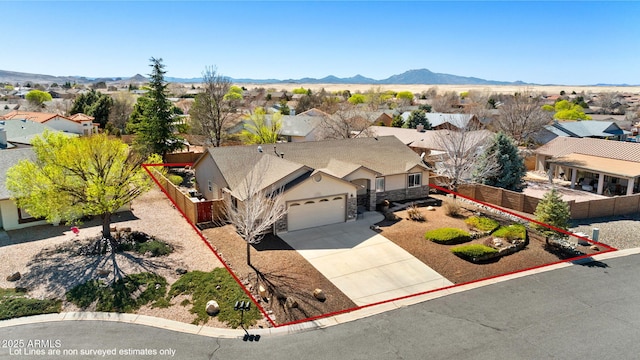 7300 Butte Vis, Prescott Valley, AZ 86315 - drone / aerial view with a mountain view and a residential view