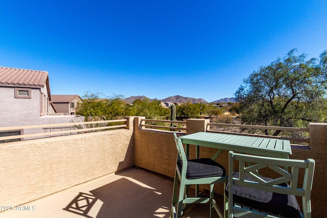 balcony with a mountain view