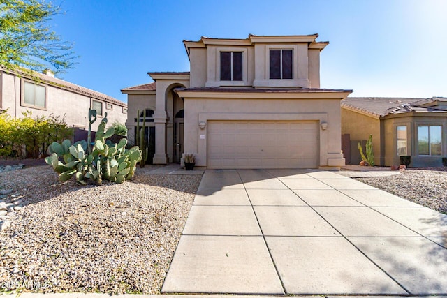 view of front facade featuring a garage